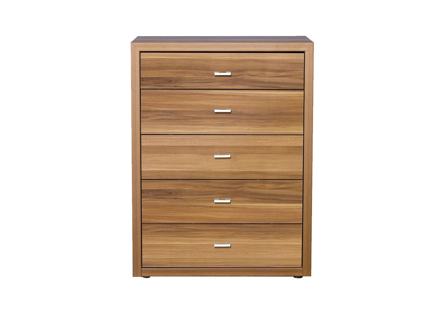 Berkeley 5 Drawer Chest Walnut BROWN | Bed Sava