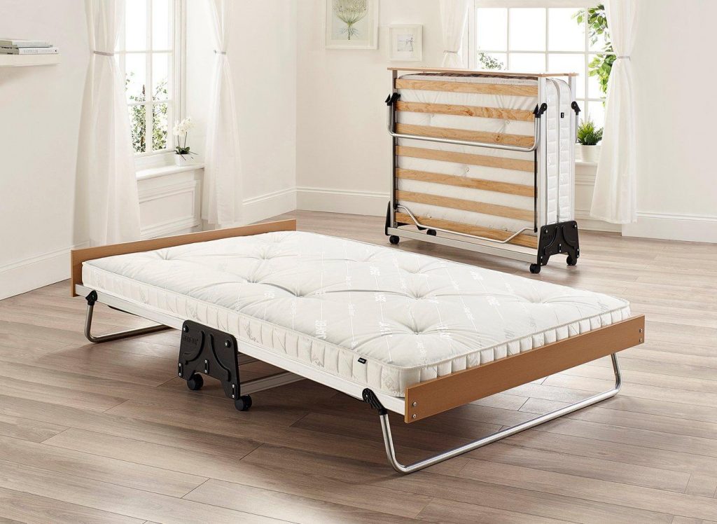folding bed with sprung mattress