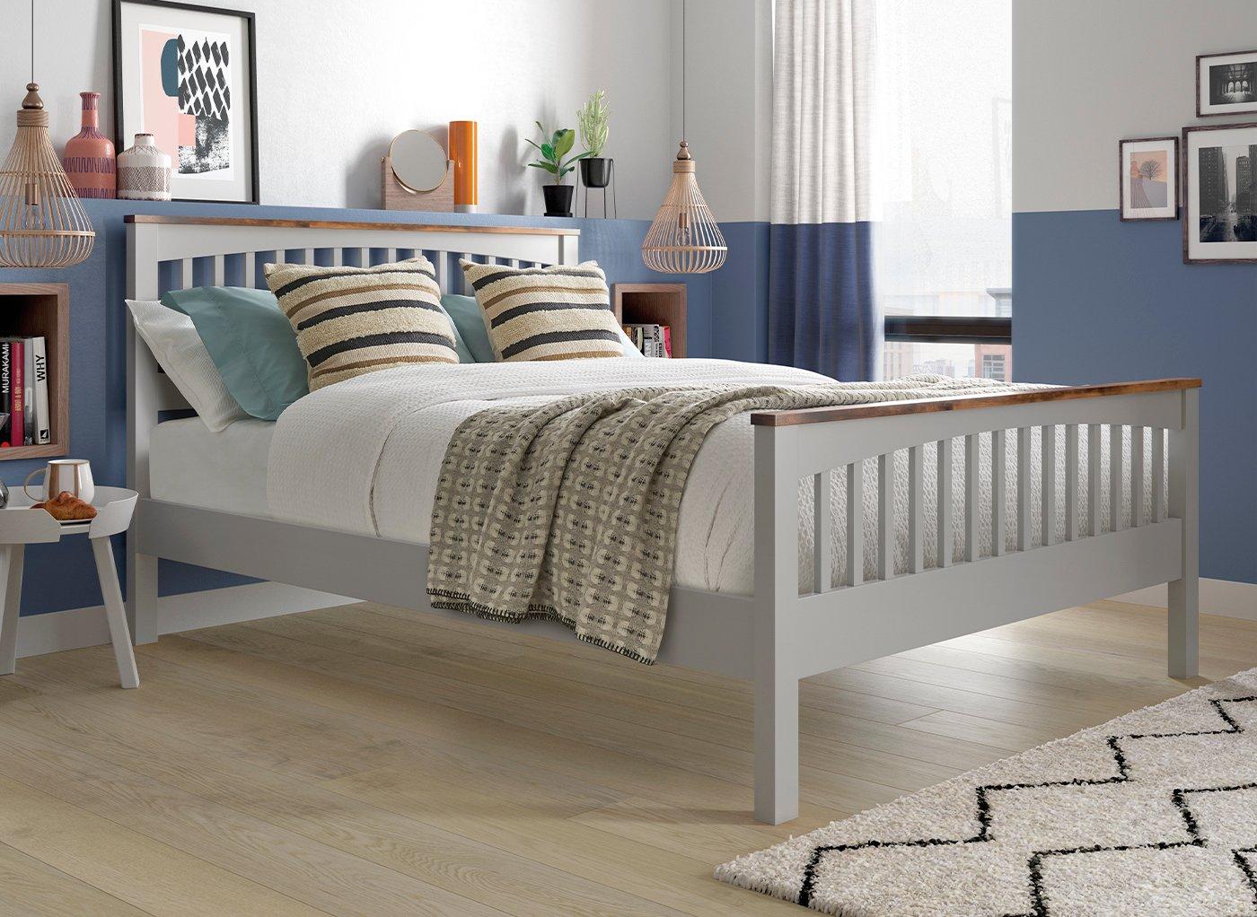 Fleetwood Two Tone Wooden Bed Frame 6’0 Super king GREY | Bed Sava