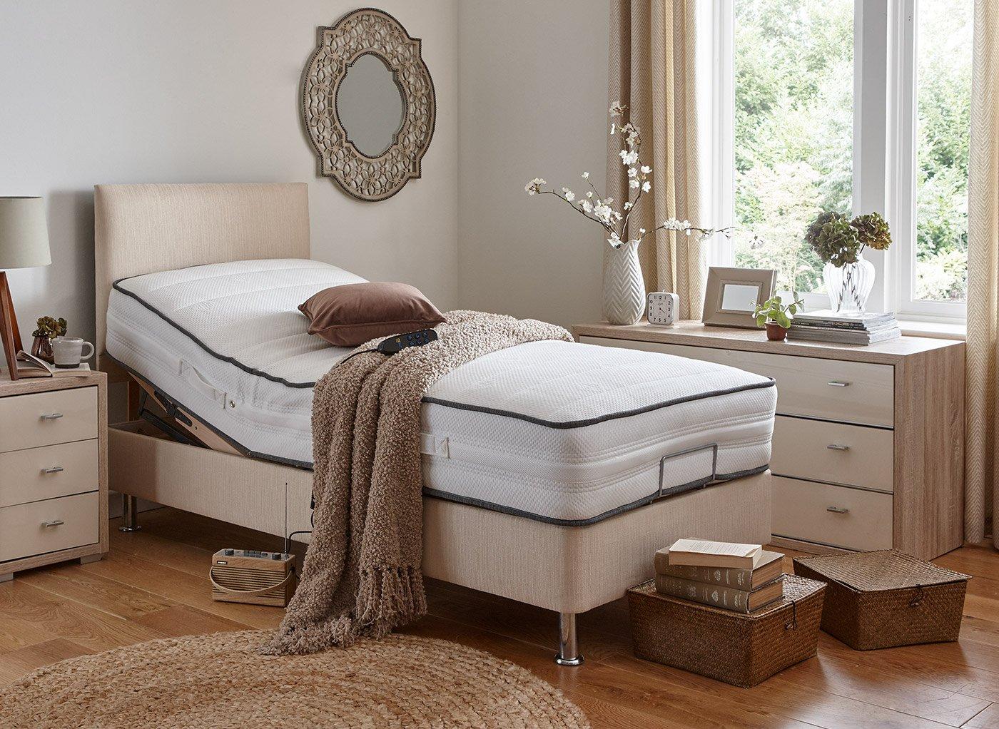 fontwell mattress with standard grey adjustable divan bed