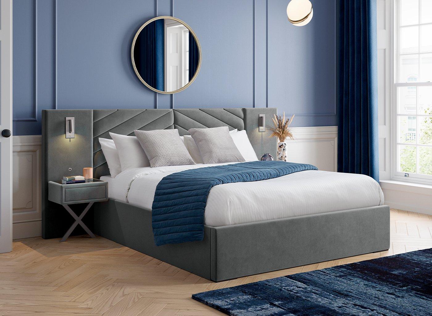 Murphy Upholstered Ottoman Bed Frame With Bedside Tables Dreams 