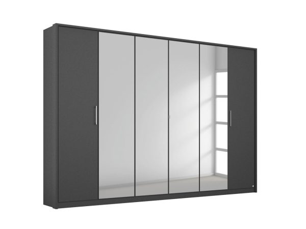 Lorenzo 6 Door Hinged Wardrobe with 4 Mirrors