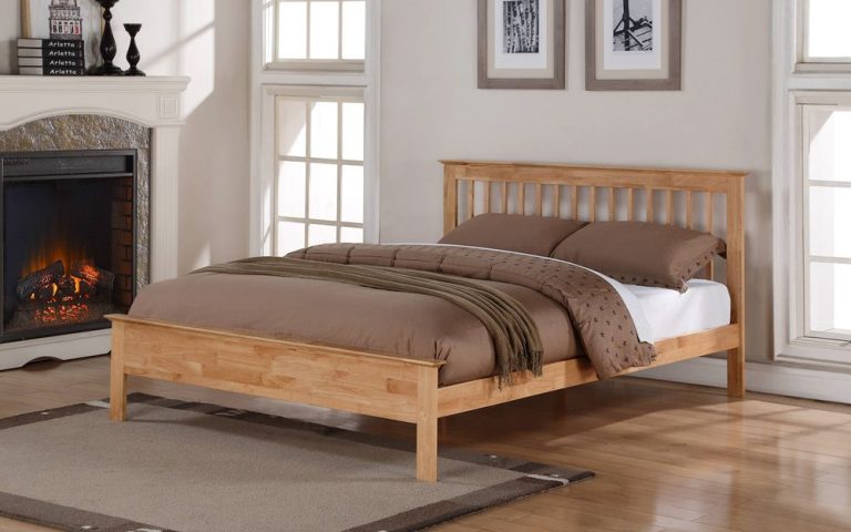 Flintshire Pentre Hardwood Oak Finish Bed Frame Double