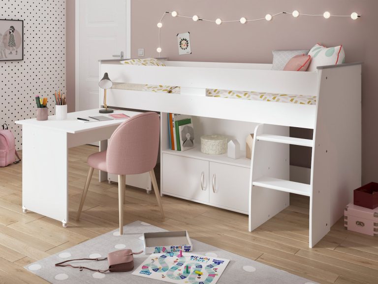 Mabel Midsleeper Desk Bedframe and Mattress