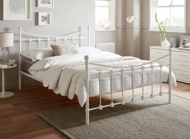 Metal bed deals frame full white