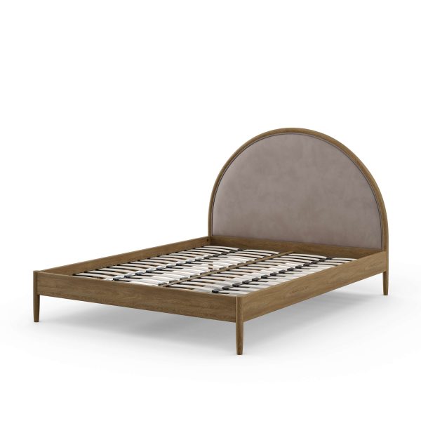 Aubrey Half Moon Bed Natural Weathered Oak Double