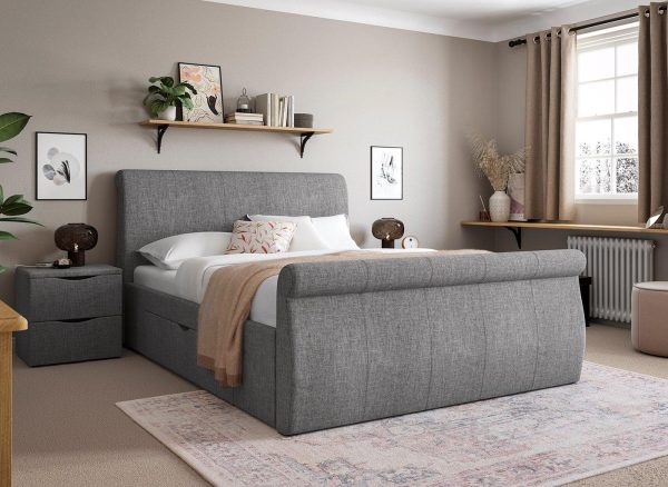 Lucia Upholstered Bed Frame 50 King Grey