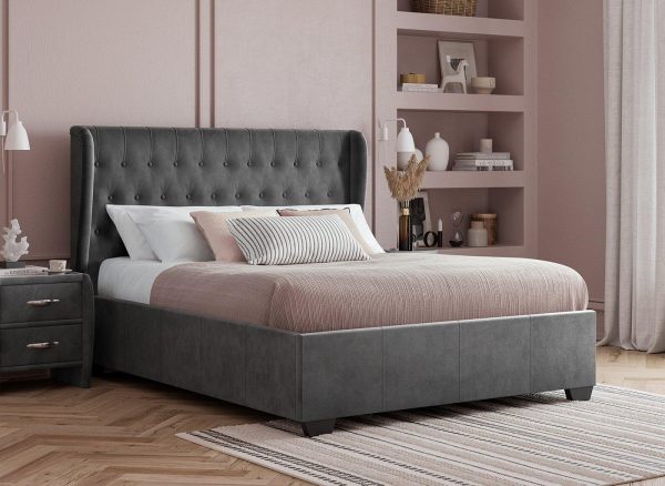 Sana Ottoman Bed Frame 46 Double Grey