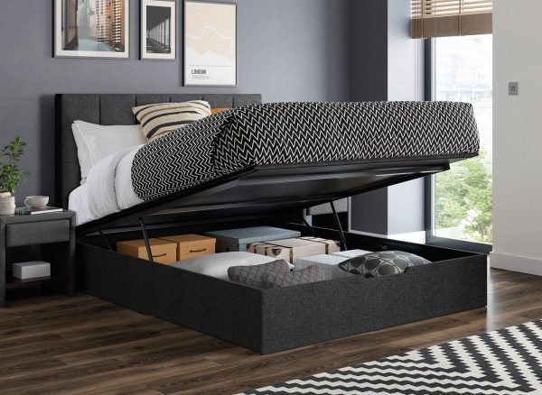 Ealing Upholstered Ottoman Bed Frame 46 Double Grey