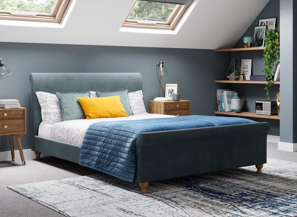 Marley Bed Frame 46 Double Blue