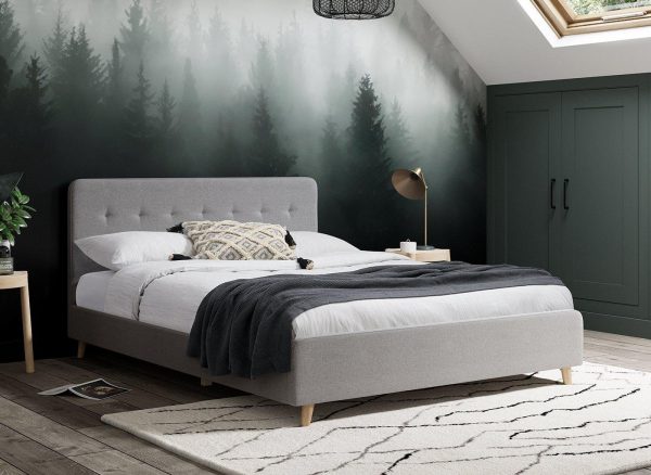 Emmerson Upholstered Bed Frame Grey 46 Double