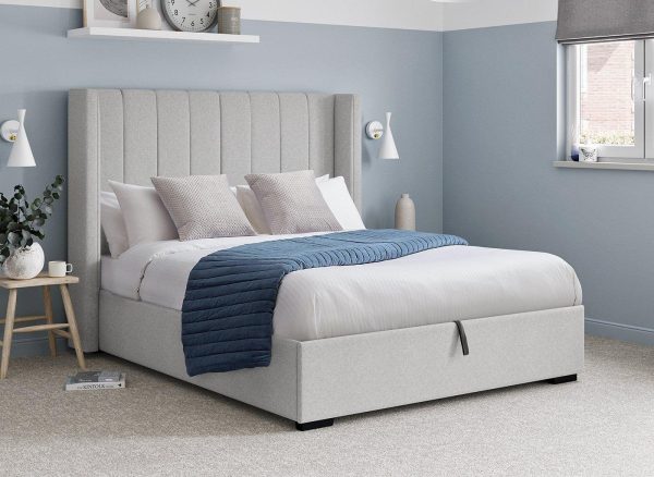 Charlie Upholstered Ottoman Bed Frame 60 Super King Grey