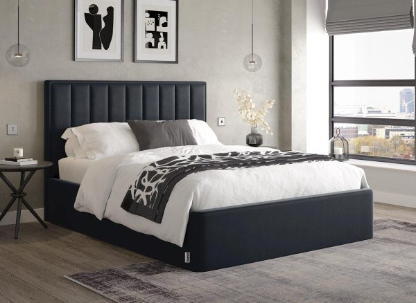 TEMPUR Duke Velvet Finish Bed Frame 46 Double Blue