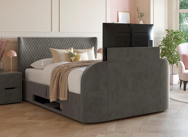 Kobe Ottoman TV Bed 46 Double Grey