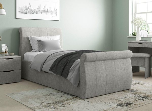 Lucia Upholstered Bed Frame 30 Single Silver