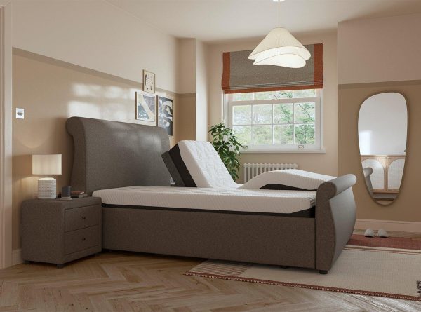 Detroit Sleepmotion Super King 200 Adjustable Upholstered Bed Frame 60 Super King Grey