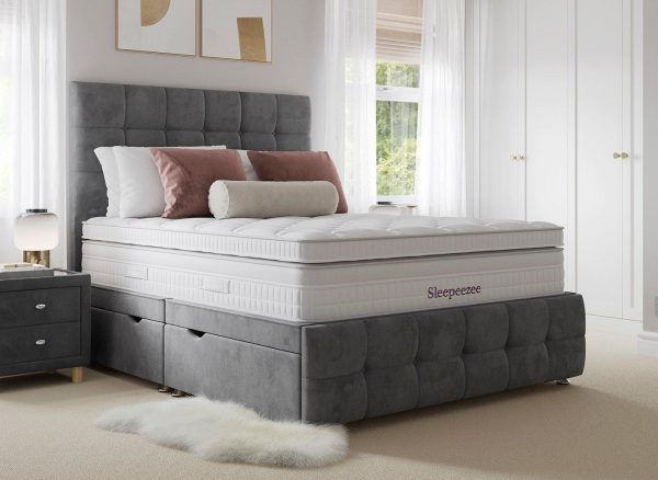 Sleepeezee Pompeii Ottoman Divan Bed Base 60 Super King Grey