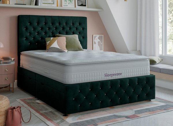 Messina Upholstered Ottoman Divan Base 50 King Green