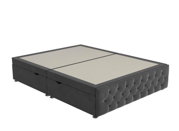 Messina Upholstered Ottoman Divan Base 30 Single Grey