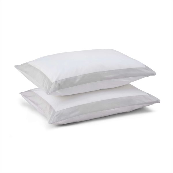 Cotton Collection Two Tone Pillowcase Pair Silver