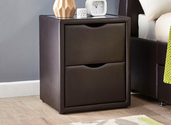 Lucia Wilson Upholstered Bedside Table Brown