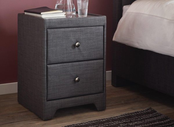 Kimberley Upholstered Bedside Table Grey