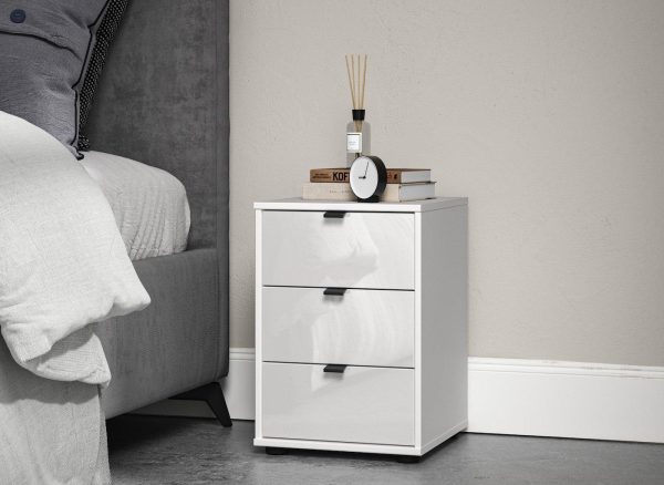 Kirkpatrick 3 Drawer Bedside   White