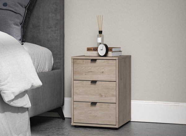 Kirkpatrick 3 Drawer Bedside Oak