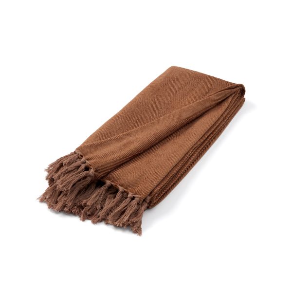 Herringbone Cotton Throw Honey