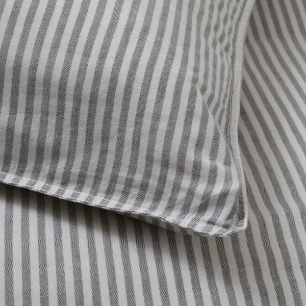 Jasper Cashmere Stripe Duvet Cover Duvet Cover Double Charcoal