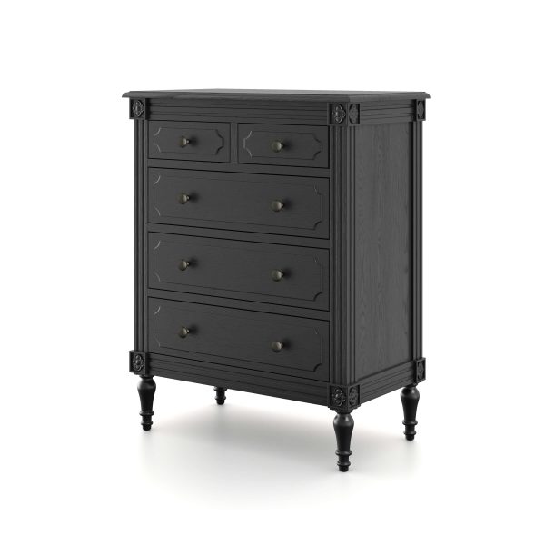 Casterton 5 Drawer Chest Black