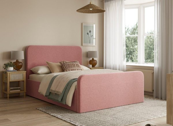 Margot Upholstered Bed Frame 50 King Pink