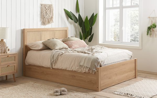 Birlea Croxley Wooden Rattan Ottoman Bed Frame King Size |