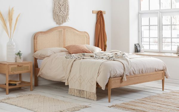 Birlea Leonie Wooden Rattan Bed Frame Superking Oak |