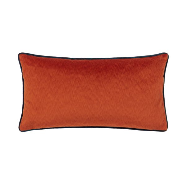 Velvet Contrast Rectangle Cushion Brick Teal