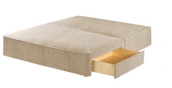 Harrison Spinks Premium Divan Base Herringbone Cotton 2 Drawers Small Double