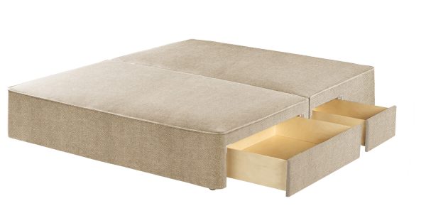 Harrison Spinks Premium Divan Base Herringbone Cotton 2 + 2 Continental Drawers King