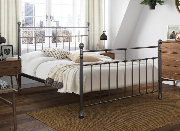 Davis Metal Bed Frame 50 King Grey