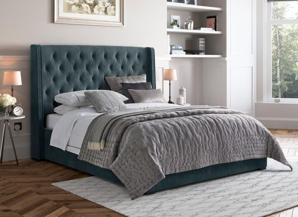 Deacon Upholstered Bed Frame 50 King Grey