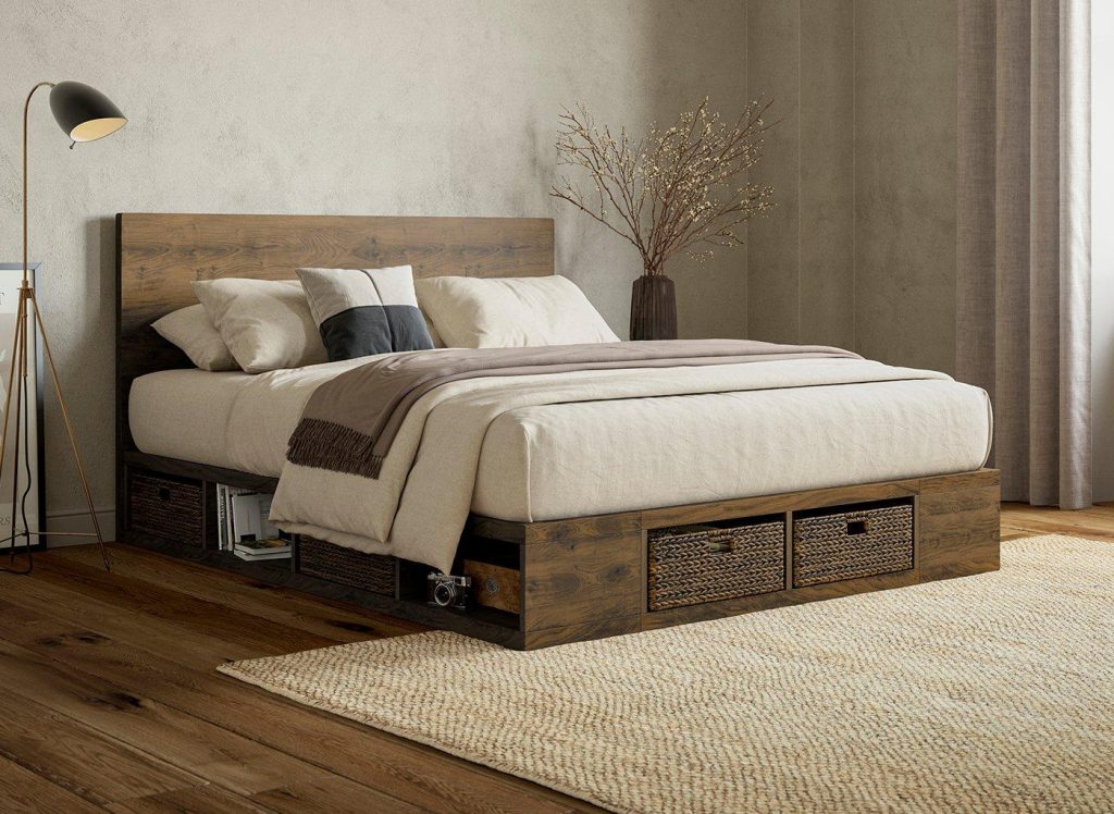 Carson Wooden Bed Frame 46 Double Brown