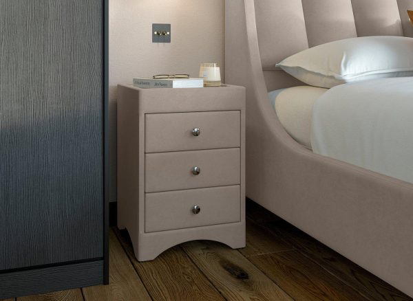 Camden Enzo Upholstered Bedside Table Grey