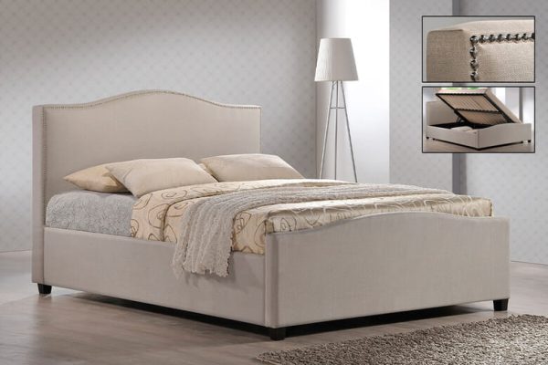 Time Living Brunswick Sand Ottoman Bed Frame King Size