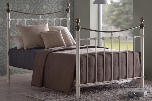 Time Living Elizabeth Cream Brass Bed Frame King Size