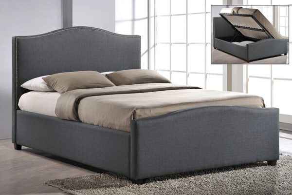 Time Living Brunswick Grey Ottoman Bed Frame Double