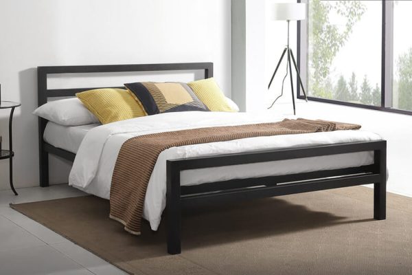 Time Living City Block Black Bed Frame King Size