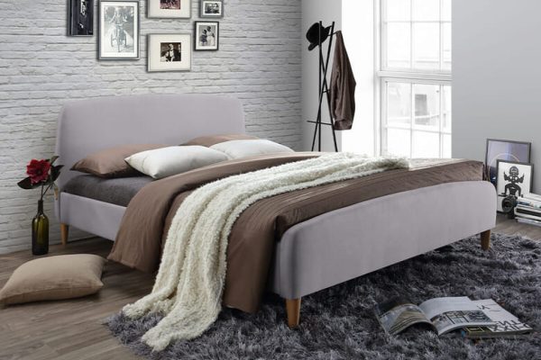 Time Living Geneva Light Grey Bed Frame Double