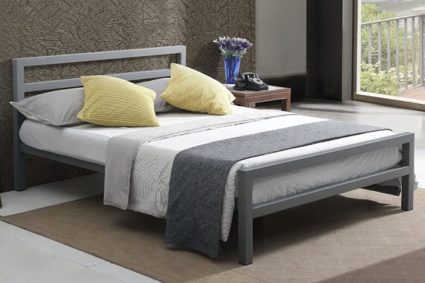 Time Living City Block Grey Bed Frame Double