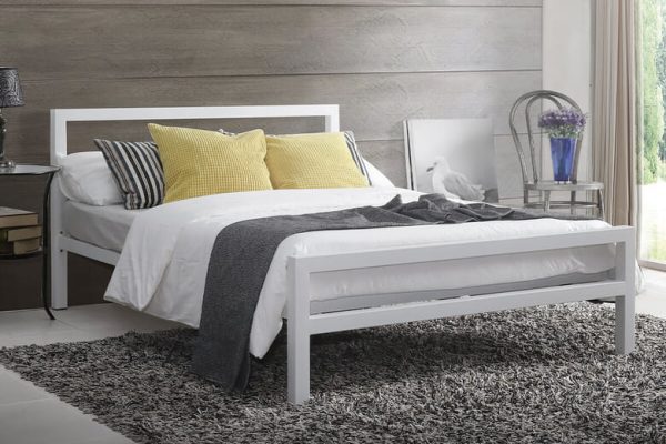 Time Living City Block White Bed Frame Double