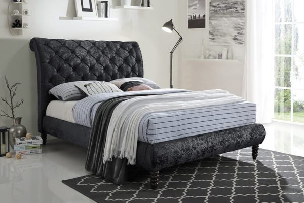 Time Living Venice Black Bed Frame King Size