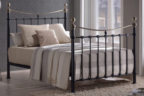 Time Living Elizabeth Black Brass Bed Frame King Size